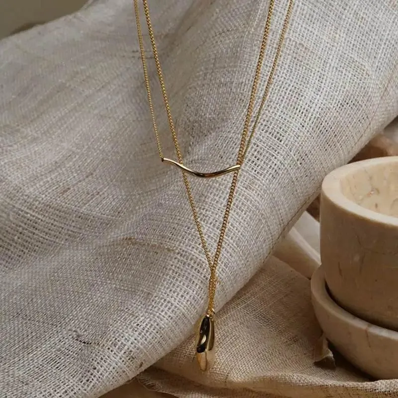 2 Pcs Set Waterdrop Irregular Necklaces