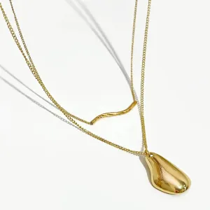 2 Pcs Set Waterdrop Irregular Necklaces