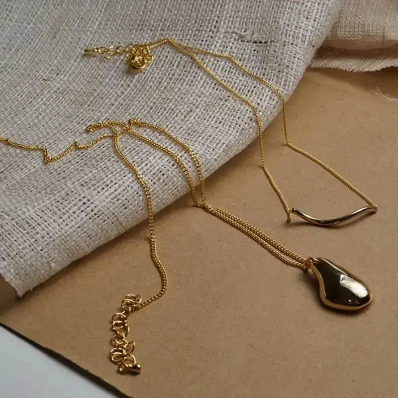 2 Pcs Set Waterdrop Irregular Necklaces