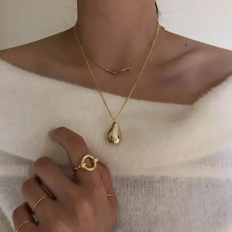 2 Pcs Set Waterdrop Irregular Necklaces