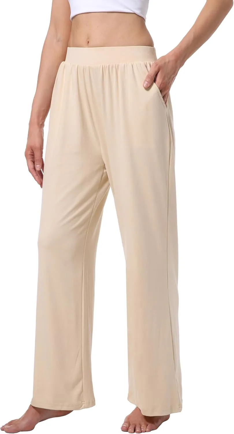 3 Pack Women's Lounge Cozy Wide Leg with Pockets Loose Flowy Yoga Sweatpants Workout Comfy Jogger Pants