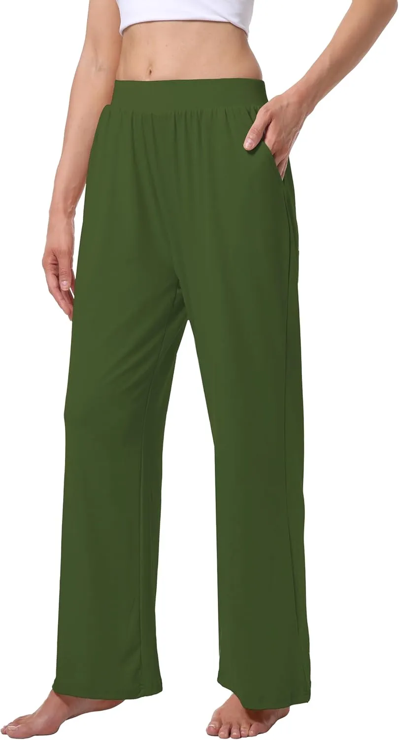 3 Pack Women's Lounge Cozy Wide Leg with Pockets Loose Flowy Yoga Sweatpants Workout Comfy Jogger Pants