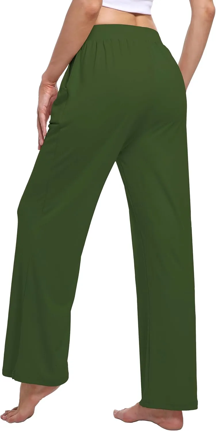 3 Pack Women's Lounge Cozy Wide Leg with Pockets Loose Flowy Yoga Sweatpants Workout Comfy Jogger Pants