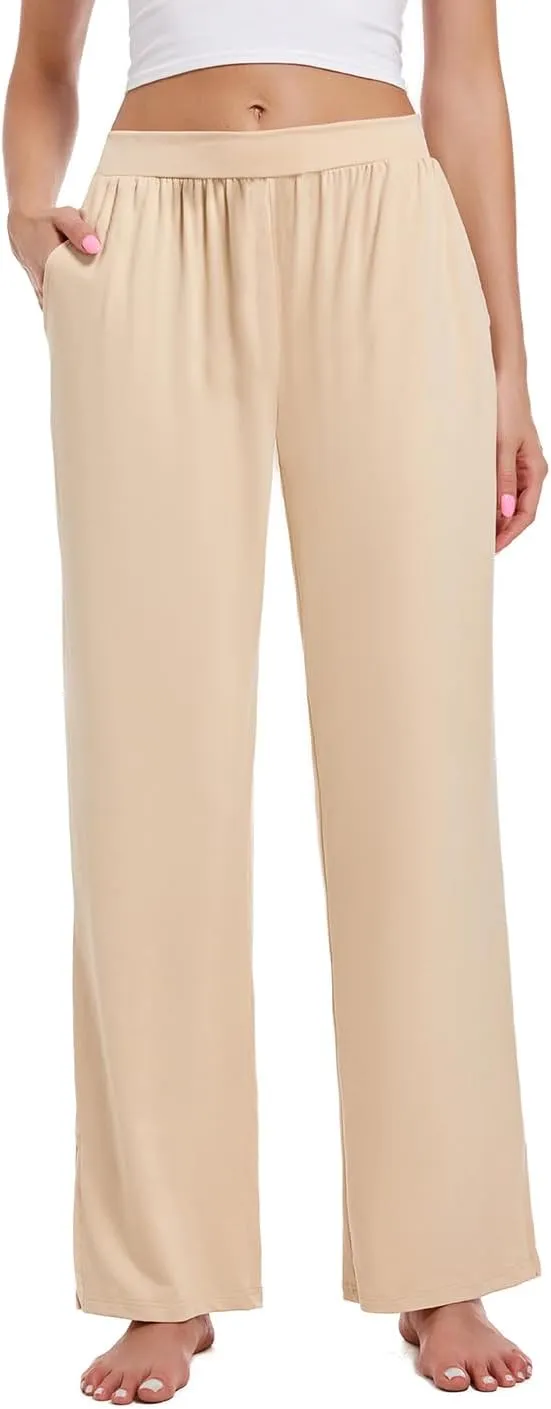 3 Pack Women's Lounge Cozy Wide Leg with Pockets Loose Flowy Yoga Sweatpants Workout Comfy Jogger Pants