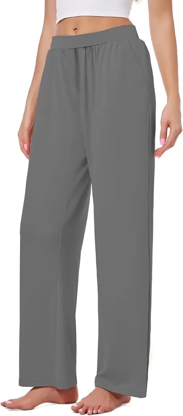 3 Pack Women's Lounge Cozy Wide Leg with Pockets Loose Flowy Yoga Sweatpants Workout Comfy Jogger Pants