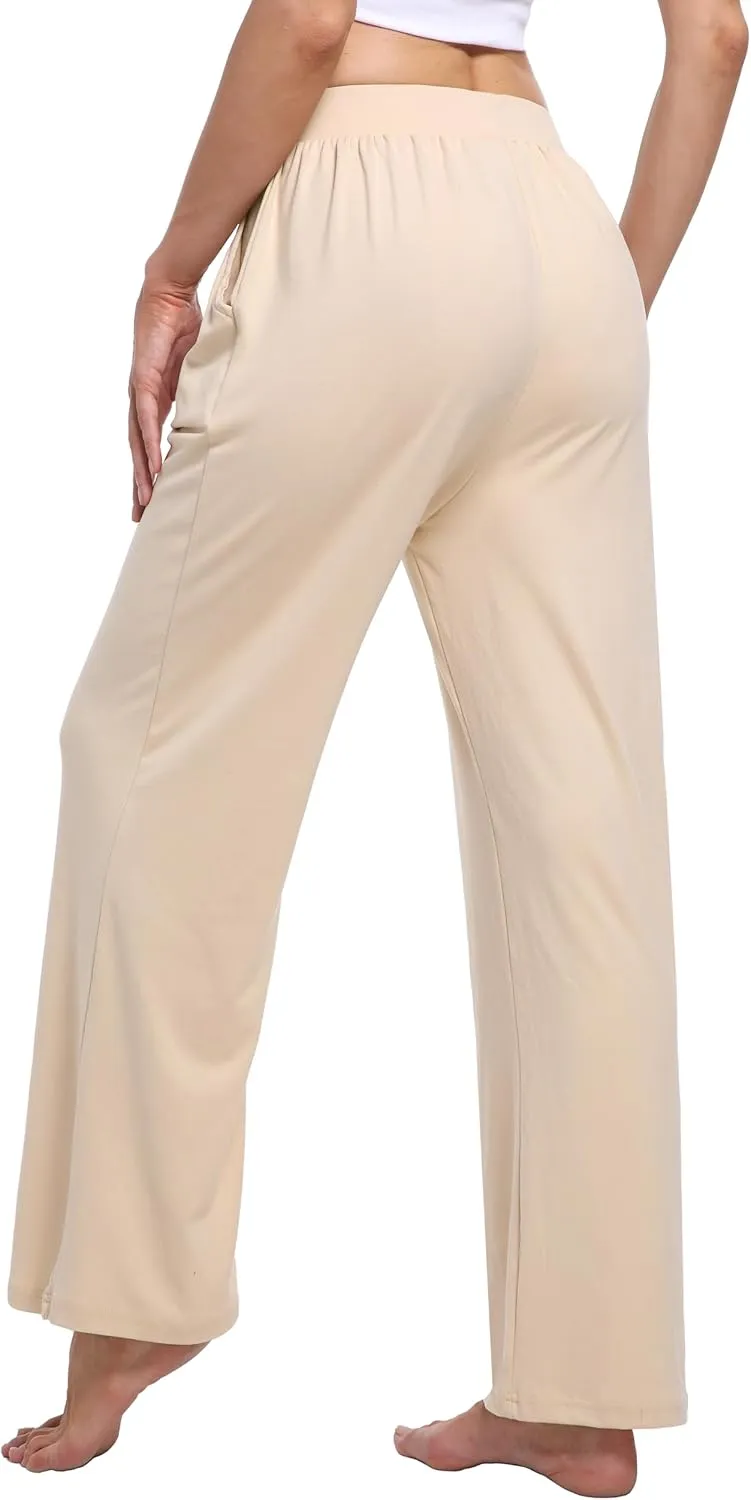 3 Pack Women's Lounge Cozy Wide Leg with Pockets Loose Flowy Yoga Sweatpants Workout Comfy Jogger Pants