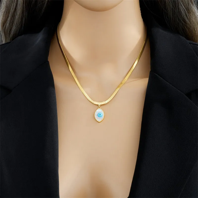 316L Stainless Steel Eye Pendant Necklace For Women