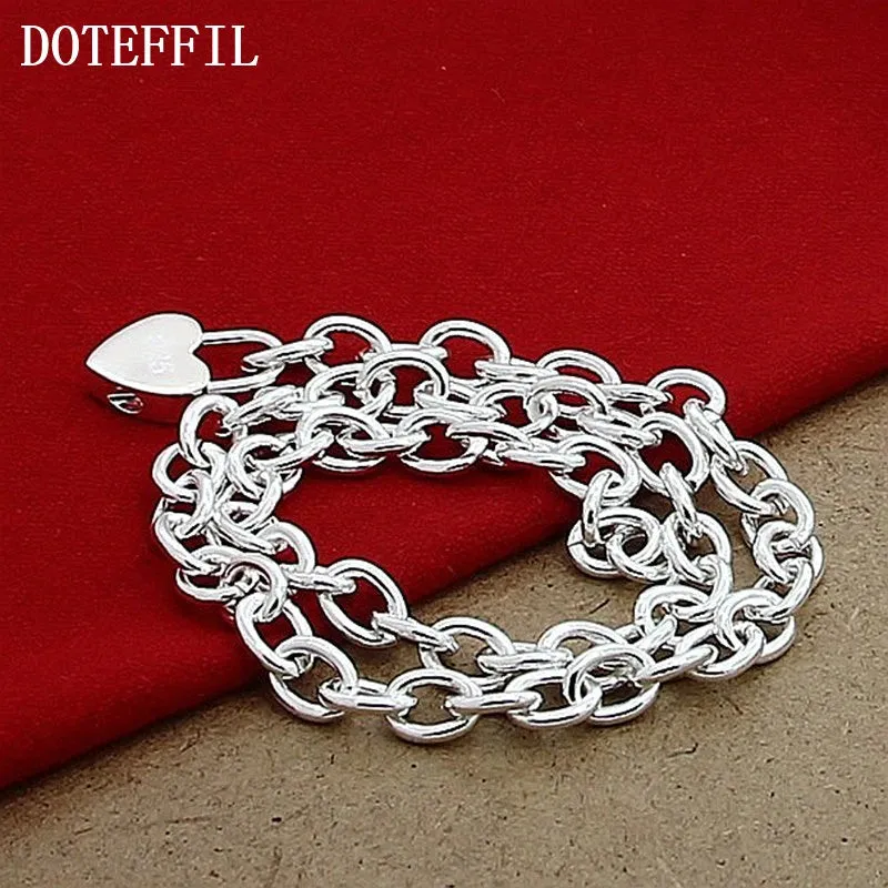 925 Sterling Silver Heart Lock Pendant Necklace 18 Inch Chain for Women Fashion Jewelry