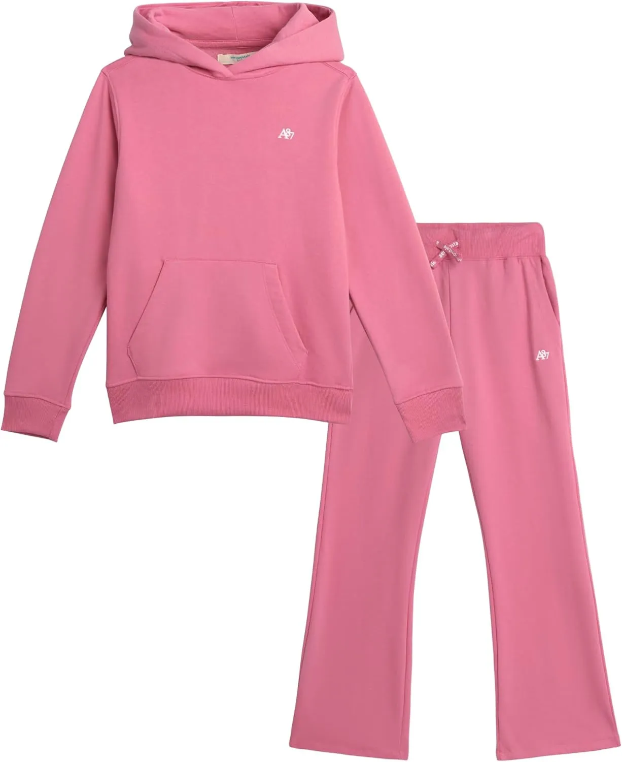 AEROPOSTALE Girls Sweatsuit Set - 2 Piece Fleece Hoodie Sweatshirt, Flare Jogger Sweatpants - Track Suit Set for Girls, 7-16