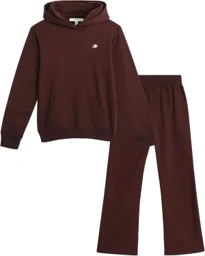 AEROPOSTALE Girls Sweatsuit Set - 2 Piece Fleece Hoodie Sweatshirt, Flare Jogger Sweatpants - Track Suit Set for Girls, 7-16