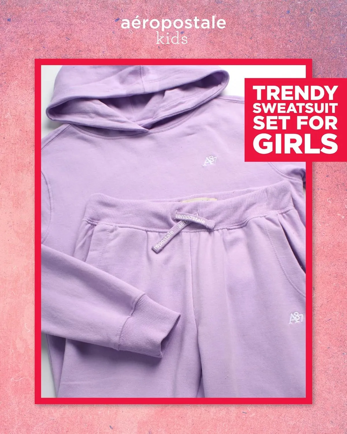 AEROPOSTALE Girls Sweatsuit Set - 2 Piece Fleece Hoodie Sweatshirt, Flare Jogger Sweatpants - Track Suit Set for Girls, 7-16