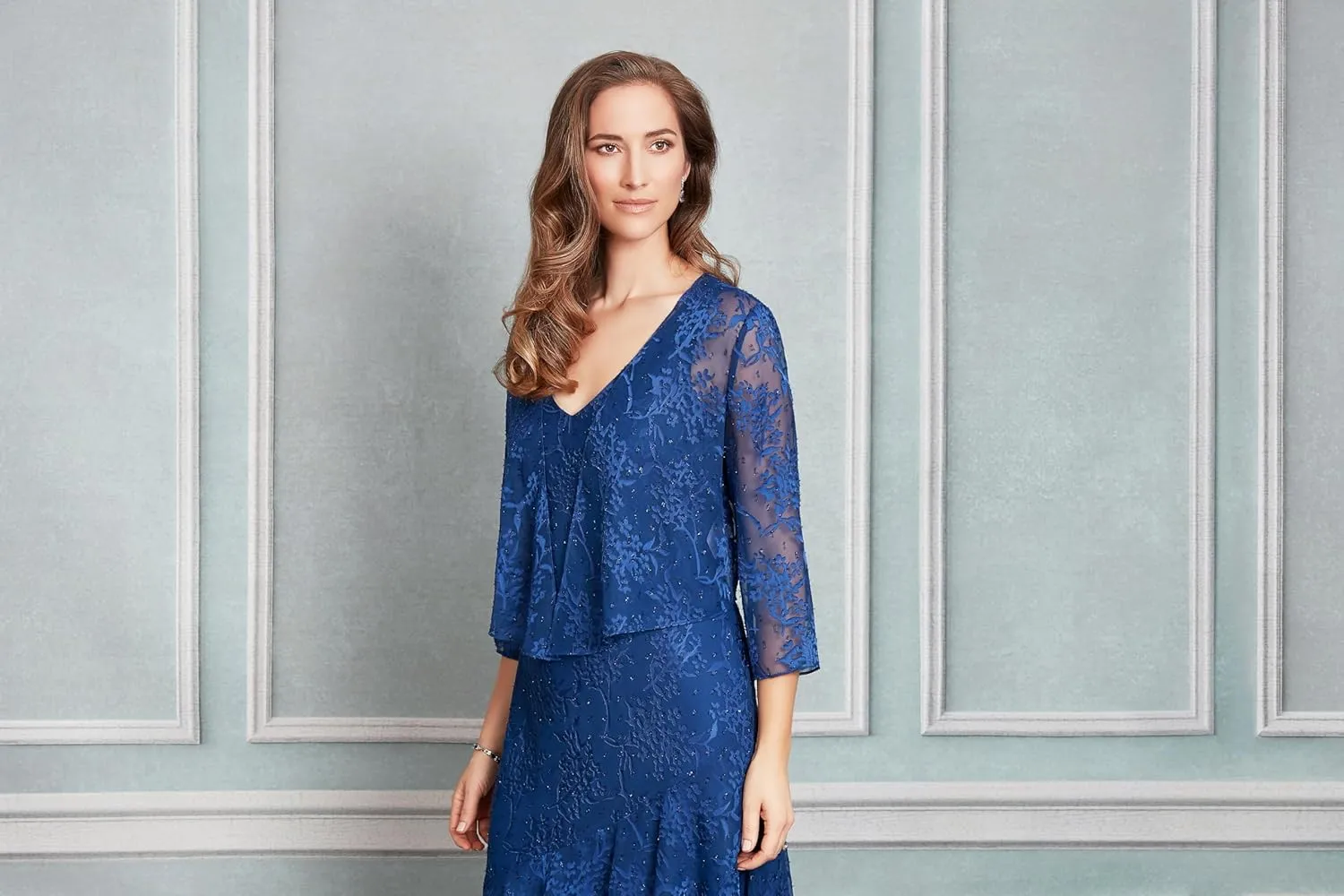 Alex Evenings Women's Sleeveless Printed Chiffon Mid-Length Dress with Jacket