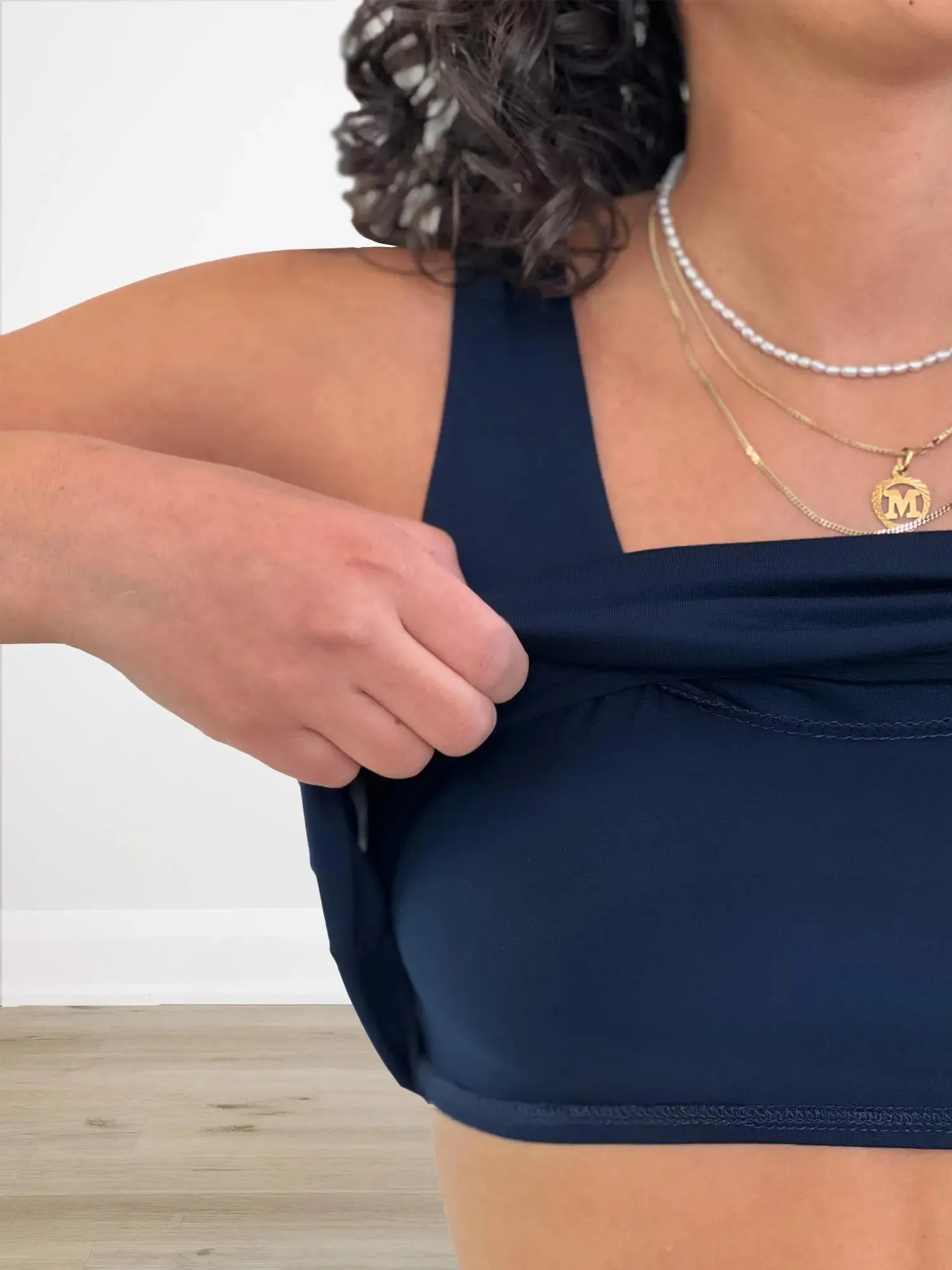 Amina reversible neckline shelf bra tank