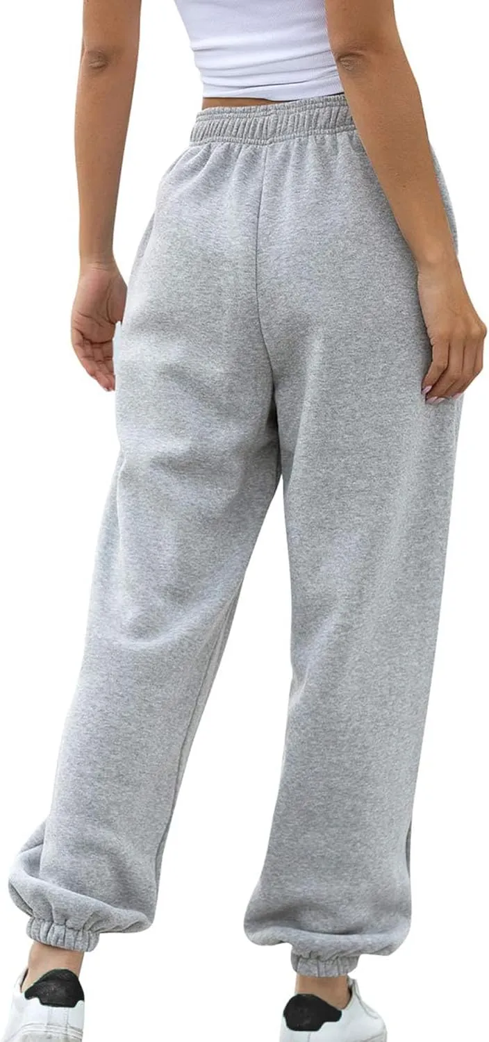 AROGONE Women Sweatpants Baggy High Waisted Cinch Bottom Athletic Joggers Sweat Pants with Pockets