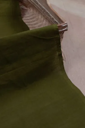 Avocado Green Mangalagiri Cotton Fabric
