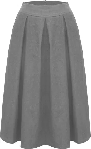 Baby'O Women's Retro Pleated Ultrasoft Light Weight Denim Skirt
