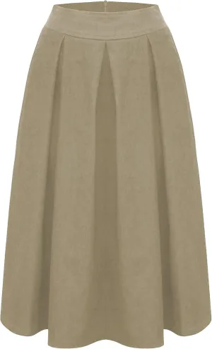 Baby'O Women's Retro Pleated Ultrasoft Light Weight Denim Skirt