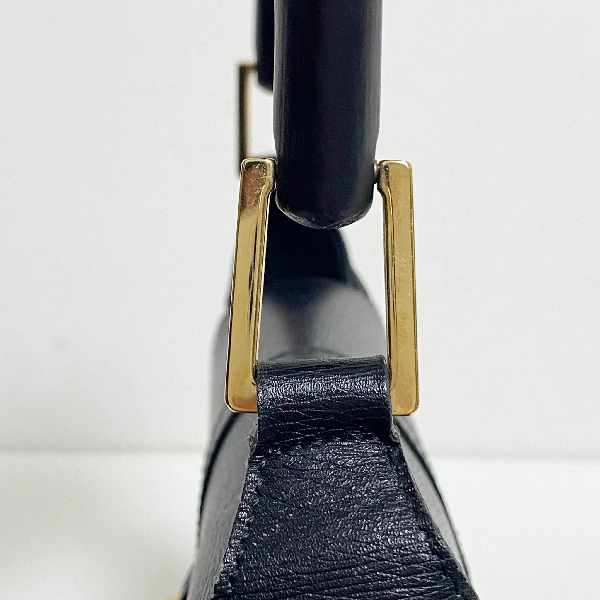Bamboo Jackie Black Leather Shoulder Bag