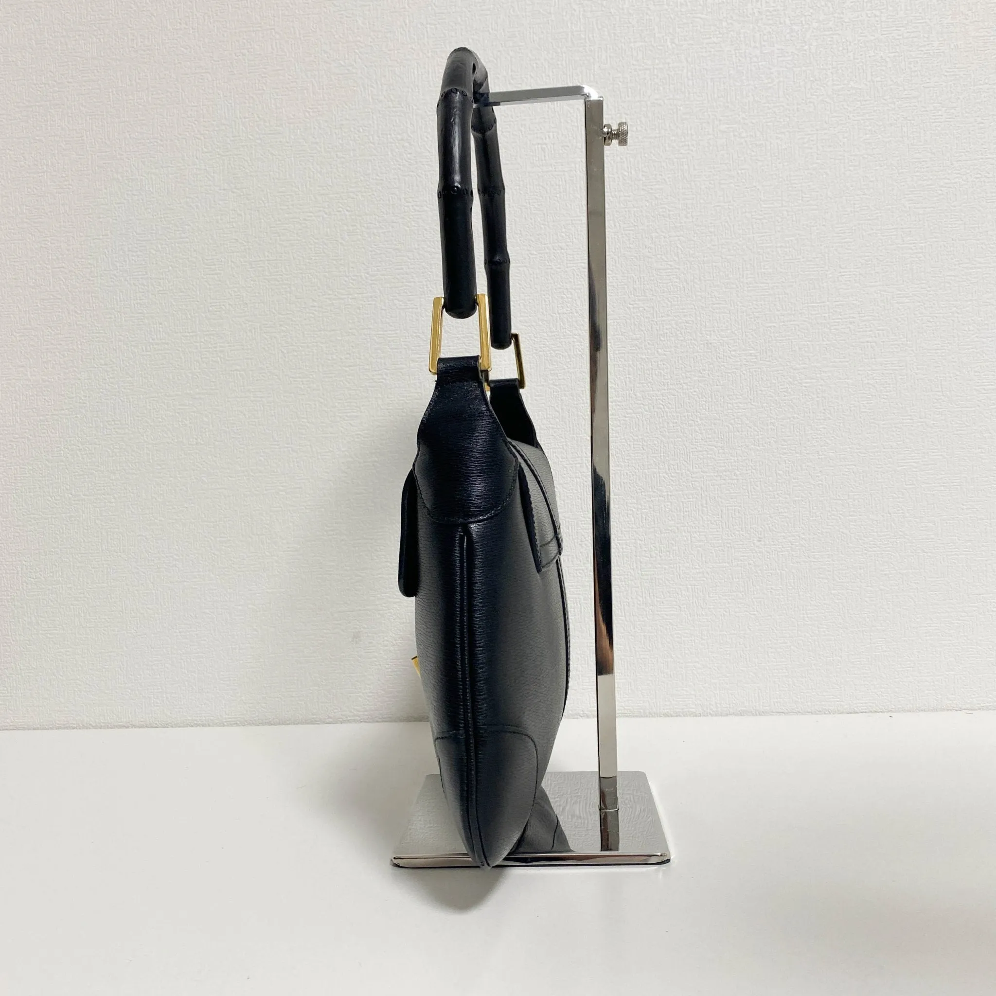 Bamboo Jackie Black Leather Shoulder Bag