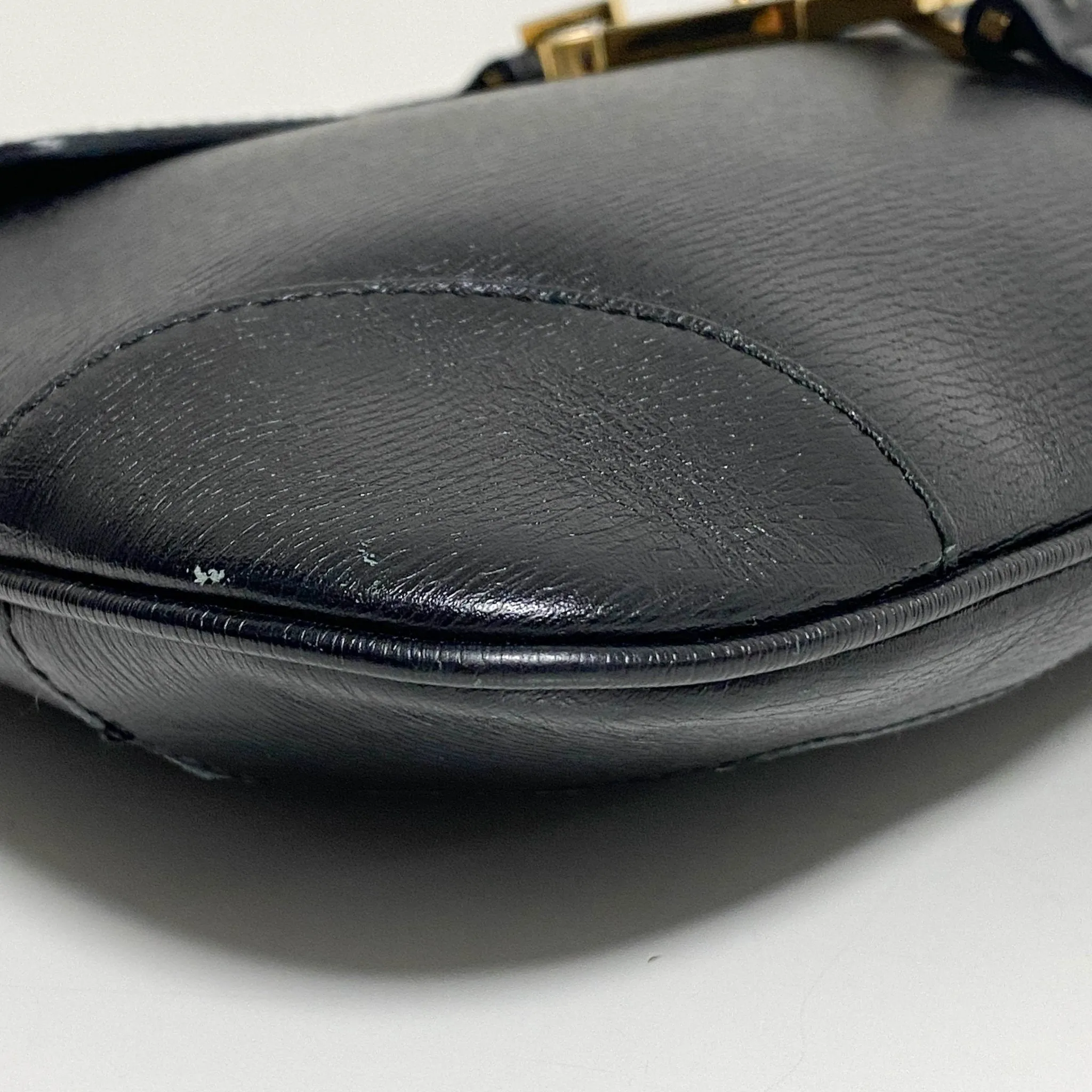 Bamboo Jackie Black Leather Shoulder Bag