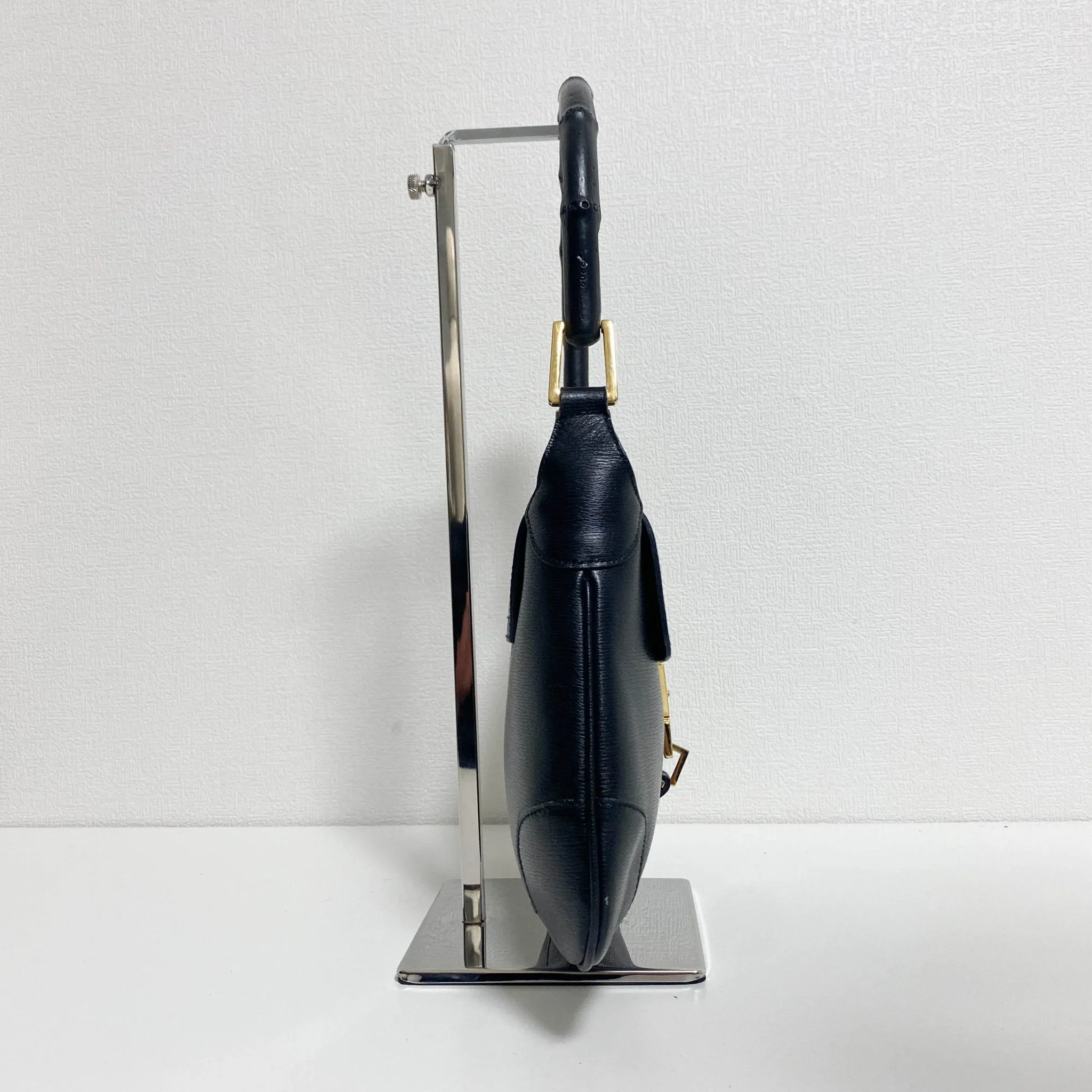 Bamboo Jackie Black Leather Shoulder Bag