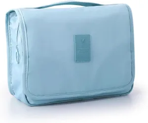 BEANGEL Travel Toiletry Bag, Hanging Cosmetic Organizer, Light Blue