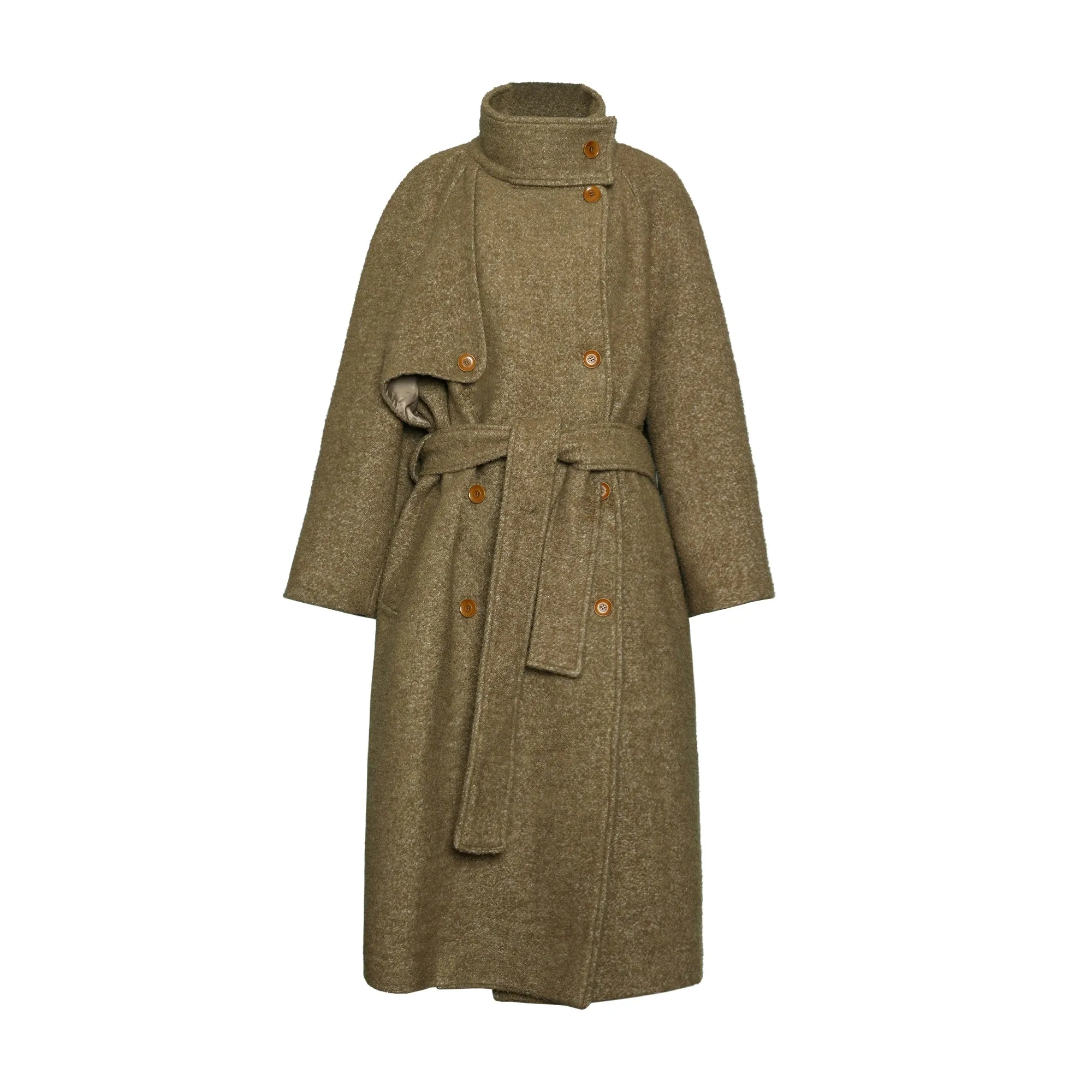 Boucle Wool Long Coat