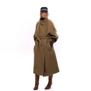 Boucle Wool Long Coat