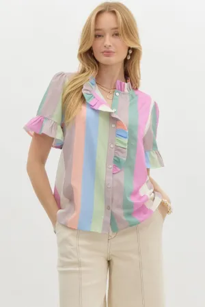 Breezy Delight Ruffled Blouse