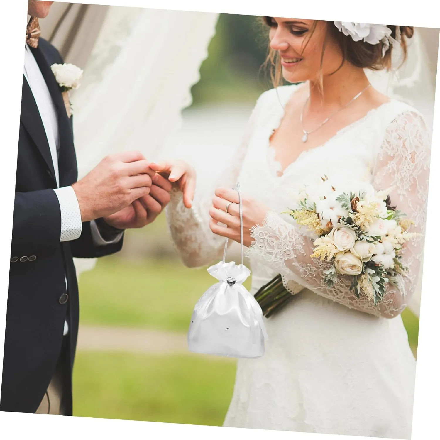 Bridal Handbag Mini Decor Wedding Bags for Brides Communion Bag Bridal Wedding Clutch Organza