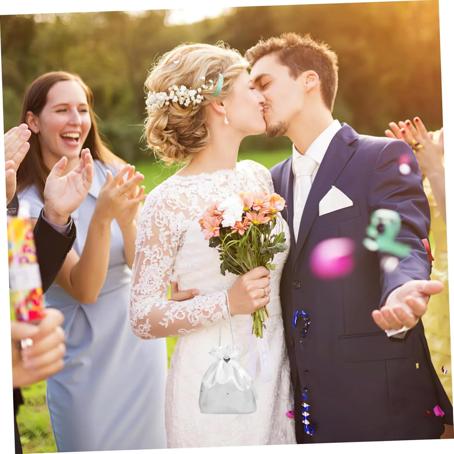 Bridal Handbag Mini Decor Wedding Bags for Brides Communion Bag Bridal Wedding Clutch Organza