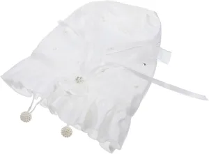 Bridal Satin Dolly Bag Pearl Rhinestone Decor Milk Color Wedding Guest Clutch Purse