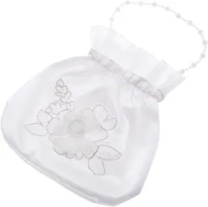 Bridesmaid Flower Bag Satin Rhinestone Decor Bridal Bachelorette Decor