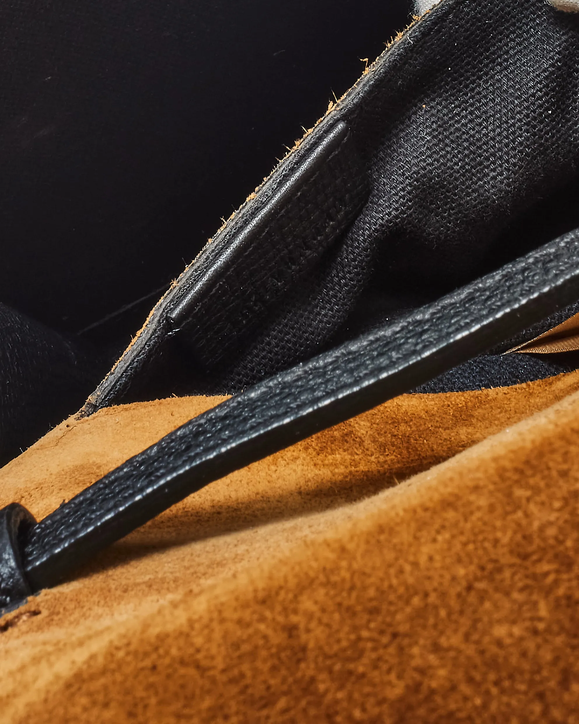 Burberry Beige Housecheck & Black Leather Macken Crossbody Bag