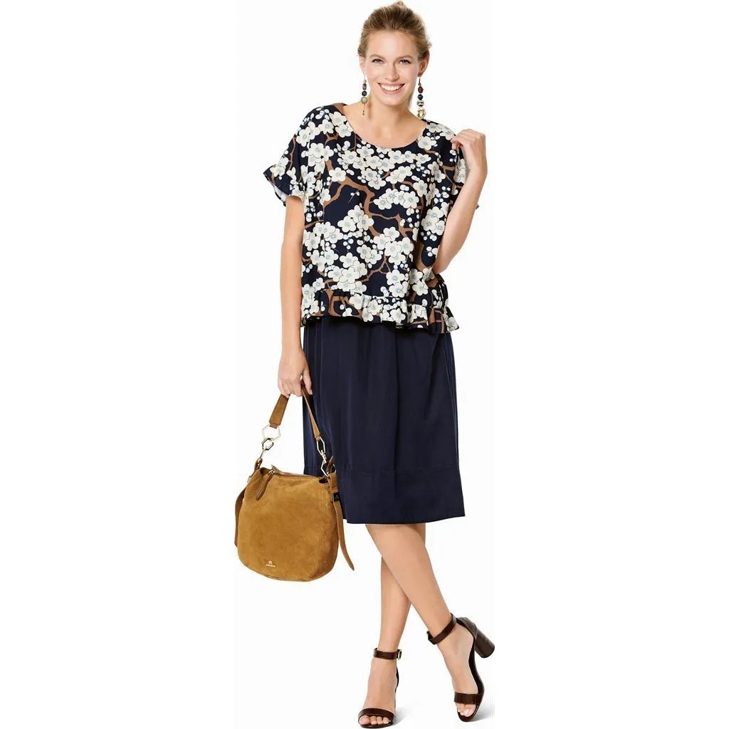 Burda Style Pattern 6243 Misses' Top - Round Neckline - Boxy Shape - Frills