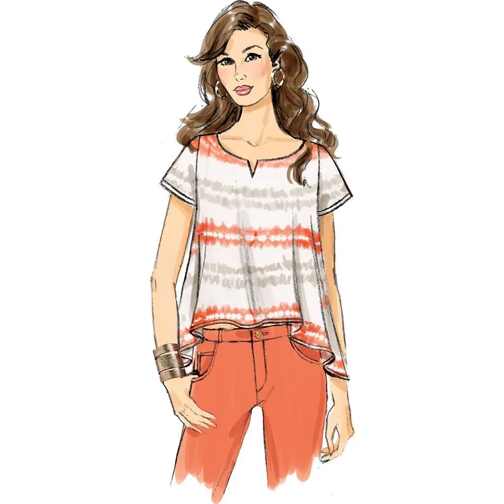 Butterick Pattern B6355 Misses' Overlay, Cold Shoulder or Notch-Neck Tops