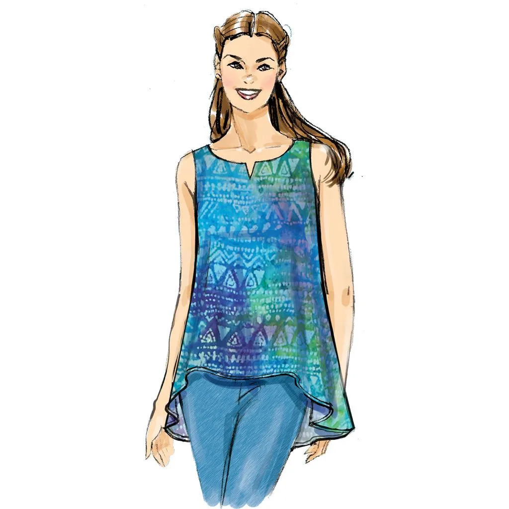 Butterick Pattern B6355 Misses' Overlay, Cold Shoulder or Notch-Neck Tops