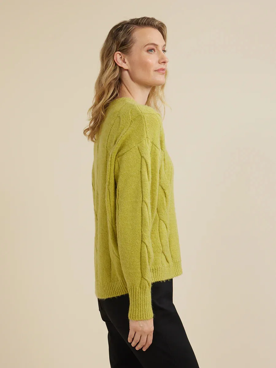CABLE JUMPER WINTER WHITE/BAMBOO