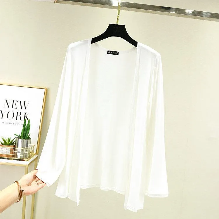 Cardigan Women Thin Long Sleeved Shawl Modal Cotton Sunscreen Slim Look Outerwear