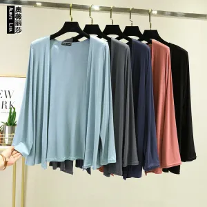 Cardigan Women Thin Long Sleeved Shawl Modal Cotton Sunscreen Slim Look Outerwear