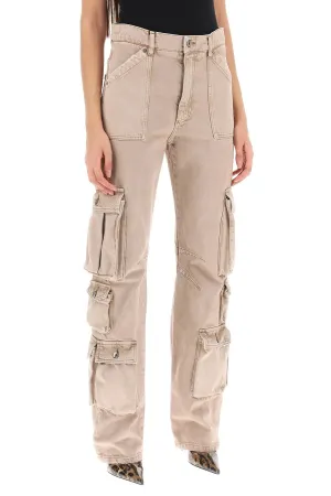 cargo jeans in lived-in denim