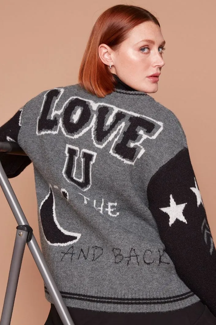 Carre Noir - 7612 Collegiate Zip Front Sweater
