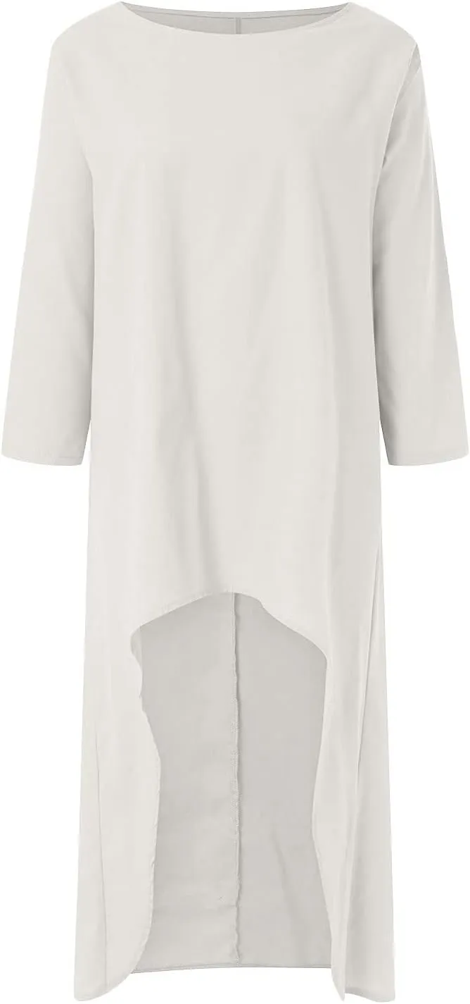 Ceboyel Summer Boho Dresses for Women 2023 Cotton Linen Dress One Shoulder Long Maxi Dresses Casual Beach Ladies Outfits