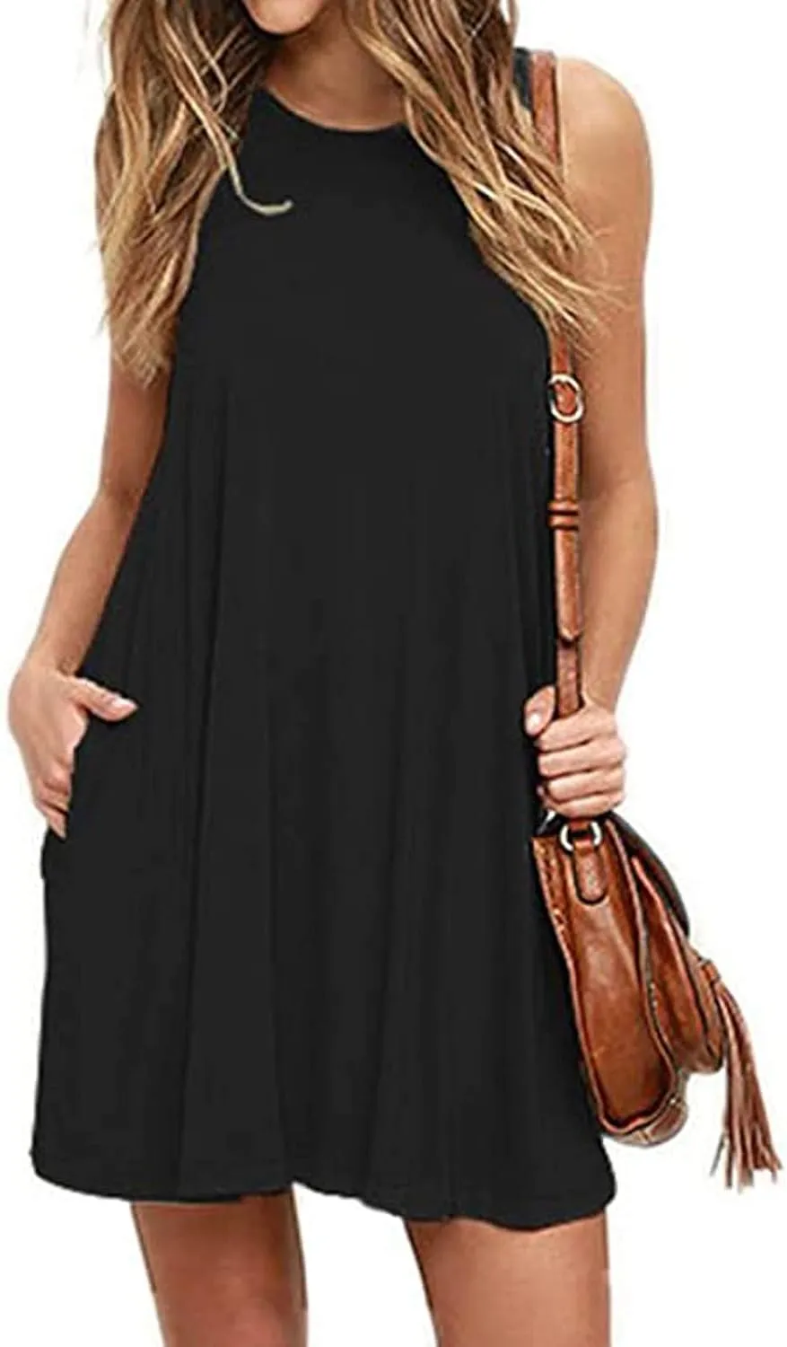 Ceboyel Women 2024 Casual Beach Summer Sundresses Flowy Aline Dresses Tank Sundress Trendy Vacation Clothes with Pocket