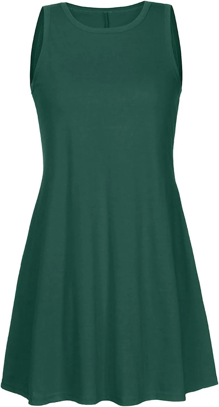 Ceboyel Women 2024 Casual Beach Summer Sundresses Flowy Aline Dresses Tank Sundress Trendy Vacation Clothes with Pocket