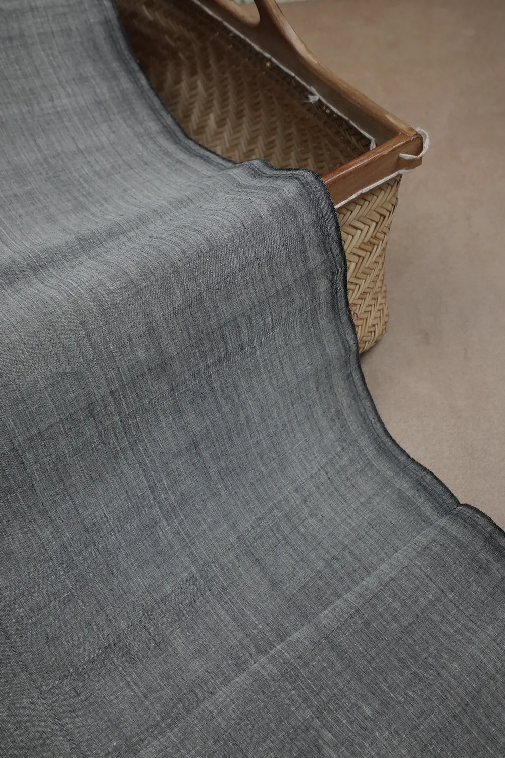 Cement Grey Plain Mangalagiri Cotton Fabric