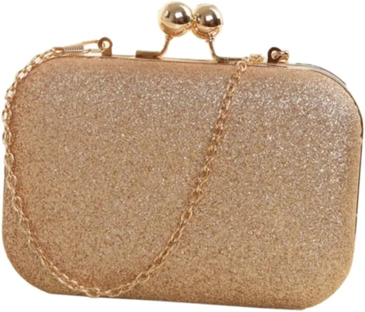Chain Handbag Gold Clutch Purses for Women Shoulder Messenger Bag Womens Tote Bags Mini Clutch Gold