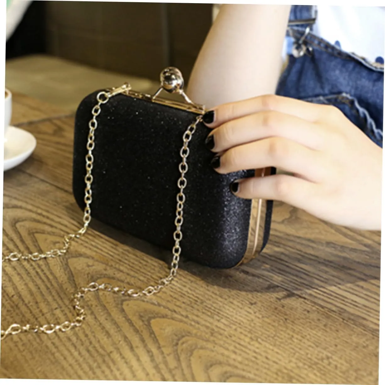 Chain Handbag Gold Clutch Purses for Women Shoulder Messenger Bag Womens Tote Bags Mini Clutch Gold