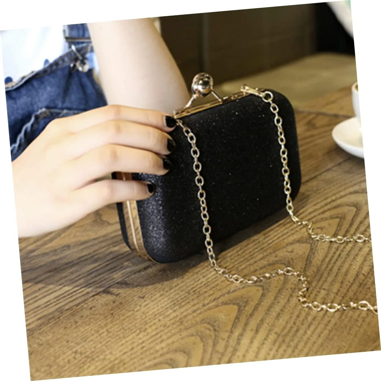 Chain Handbag Gold Clutch Purses for Women Shoulder Messenger Bag Womens Tote Bags Mini Clutch Gold