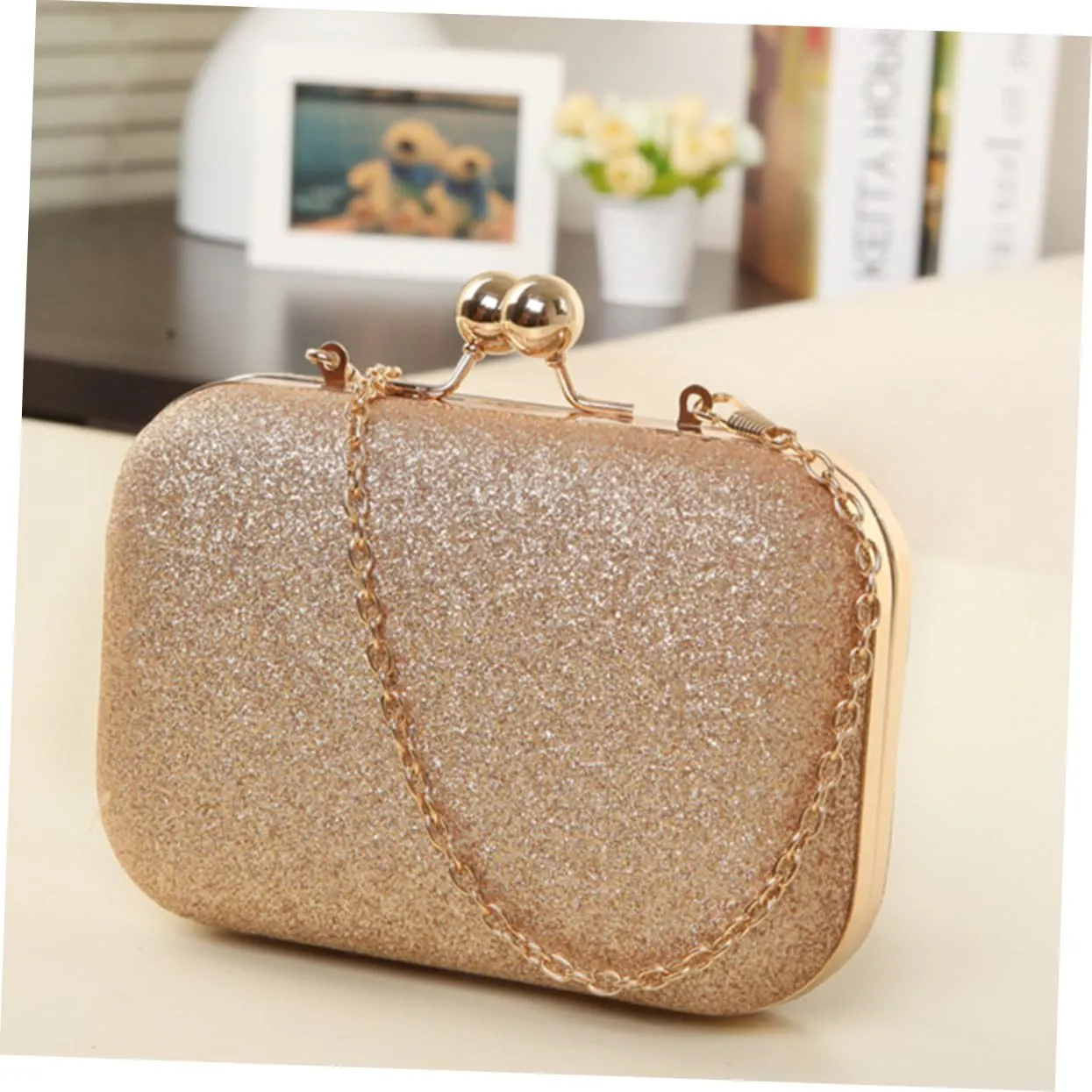 Chain Handbag Gold Clutch Purses for Women Shoulder Messenger Bag Womens Tote Bags Mini Clutch Gold